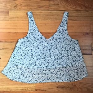 Garage Tops - Floral cropped layered tank top Garage Tops - Floral cropped layered tank top
